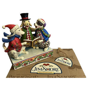 Jim Shore Heartwood Creek Caroling Canines Dogs Figurine 2008 Enesco Winter Gift